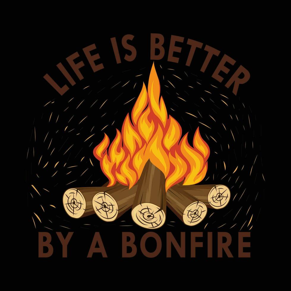 Lagerfeuer Nacht T- Hemd design.bonfire Jahreszeit, Sommer Nächte Lagerfeuer Beleuchtung ,Design,dieses ist meine Boom kleben, fühlen Schlaf heute Abend mit ein Feuerwehrmannsicher . vektor