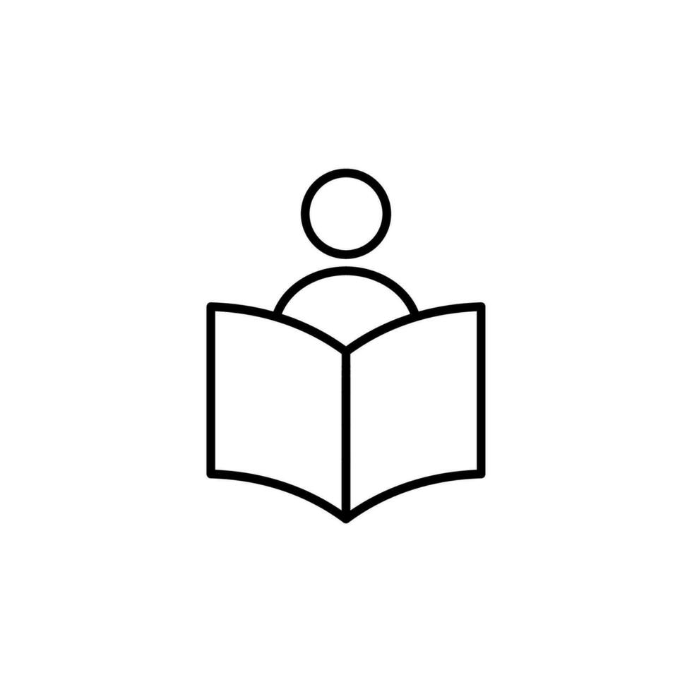 Benutzer Über Buch modern dünn Symbol. perfekt zum Design, Infografiken, Netz Websites, Anwendungen. vektor