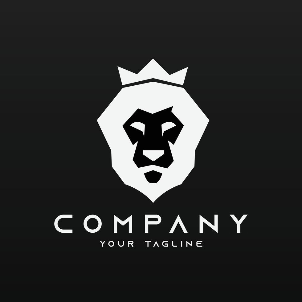 minimal lejon eller tiger logotyp vektor mall