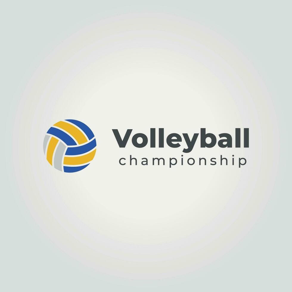 minimalistisk volleyboll logotyp ikon design vektor illustration