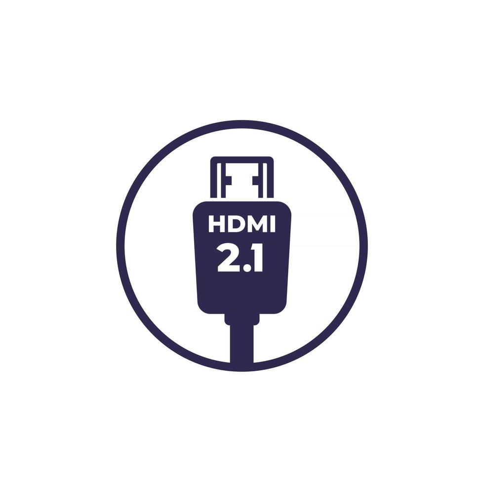 hdmi 2.1 ikon på vitt, vektor