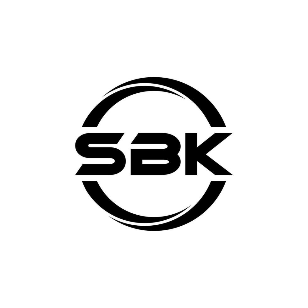 sbk brev logotyp design i illustration. vektor logotyp, kalligrafi mönster för logotyp, affisch, inbjudan, etc.