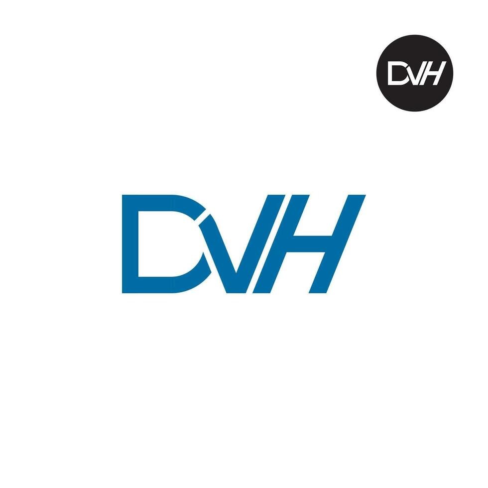 Brief dvh Monogramm Logo Design vektor