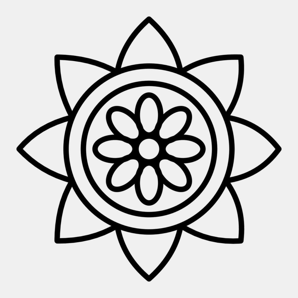 Symbol Mandala. Diwali Feier Elemente. Symbole im Linie Stil. gut zum Drucke, Poster, Logo, Dekoration, Infografiken, usw. vektor