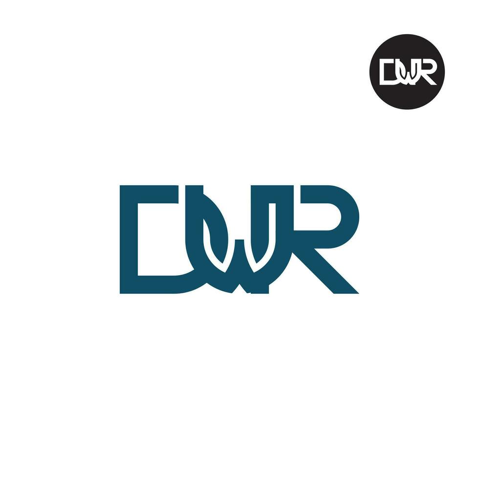 brev dwr monogram logotyp design vektor