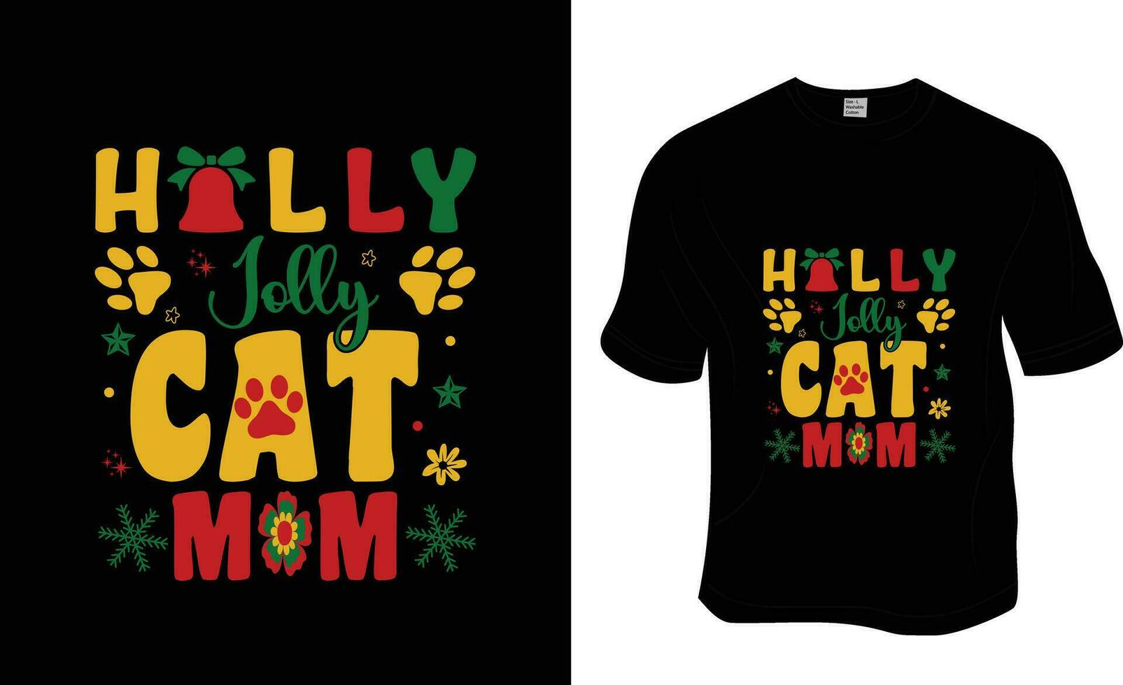 järnek glad katt mamma, retro, häftig, jul t-shirt design. redo till skriva ut för kläder, affisch, och illustration. modern, enkel, text t-shirt vektor