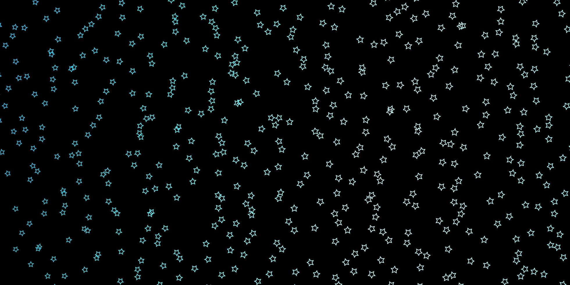 dunkelgrüner Vektorhintergrund mit kleinen und großen Sternen. vektor