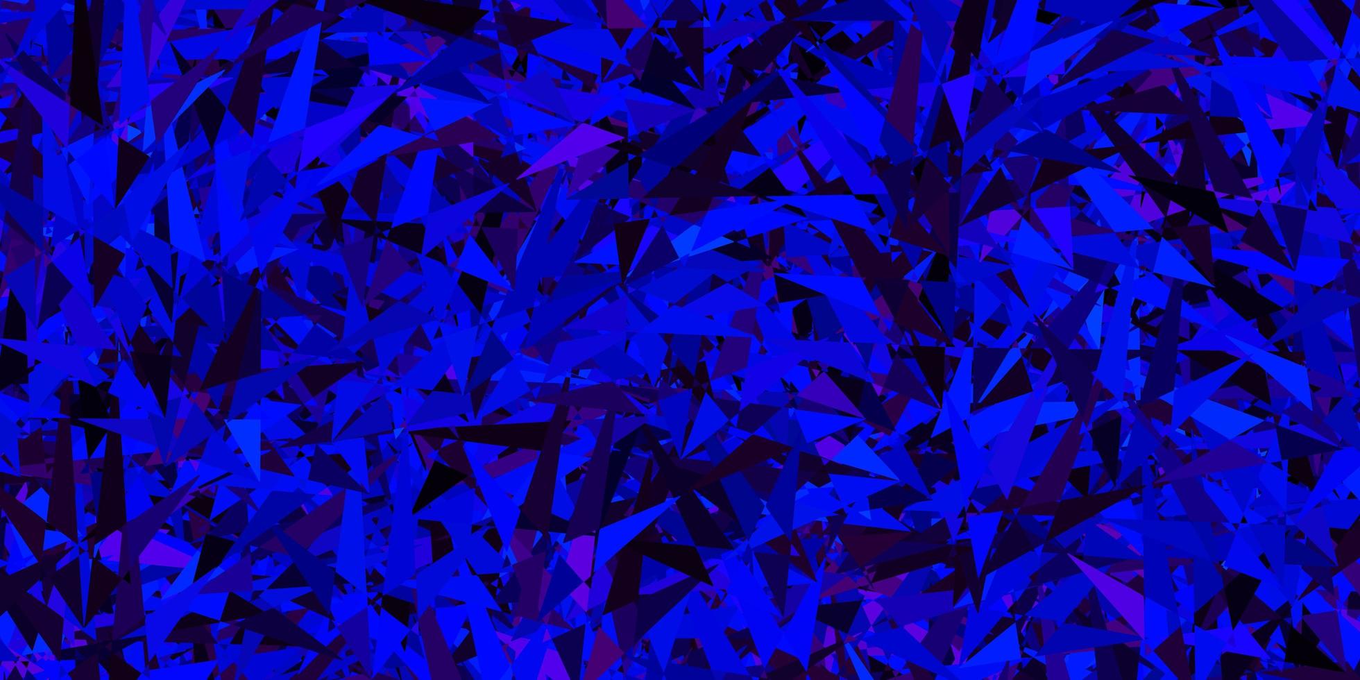 mörkrosa, blå vektorbakgrund med trianglar. vektor
