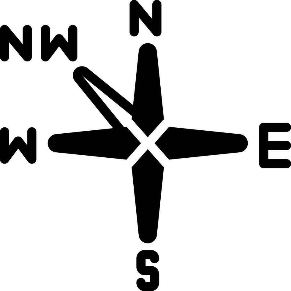 solide Symbol zum Nordwest vektor