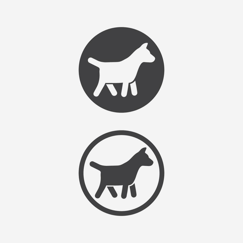 Hund Logo und Symbol Tier Vektor Illustration Design Grafik