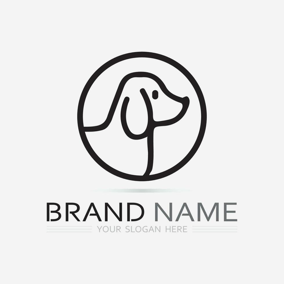 Hund Logo und Symbol Tier Vektor Illustration Design Grafik