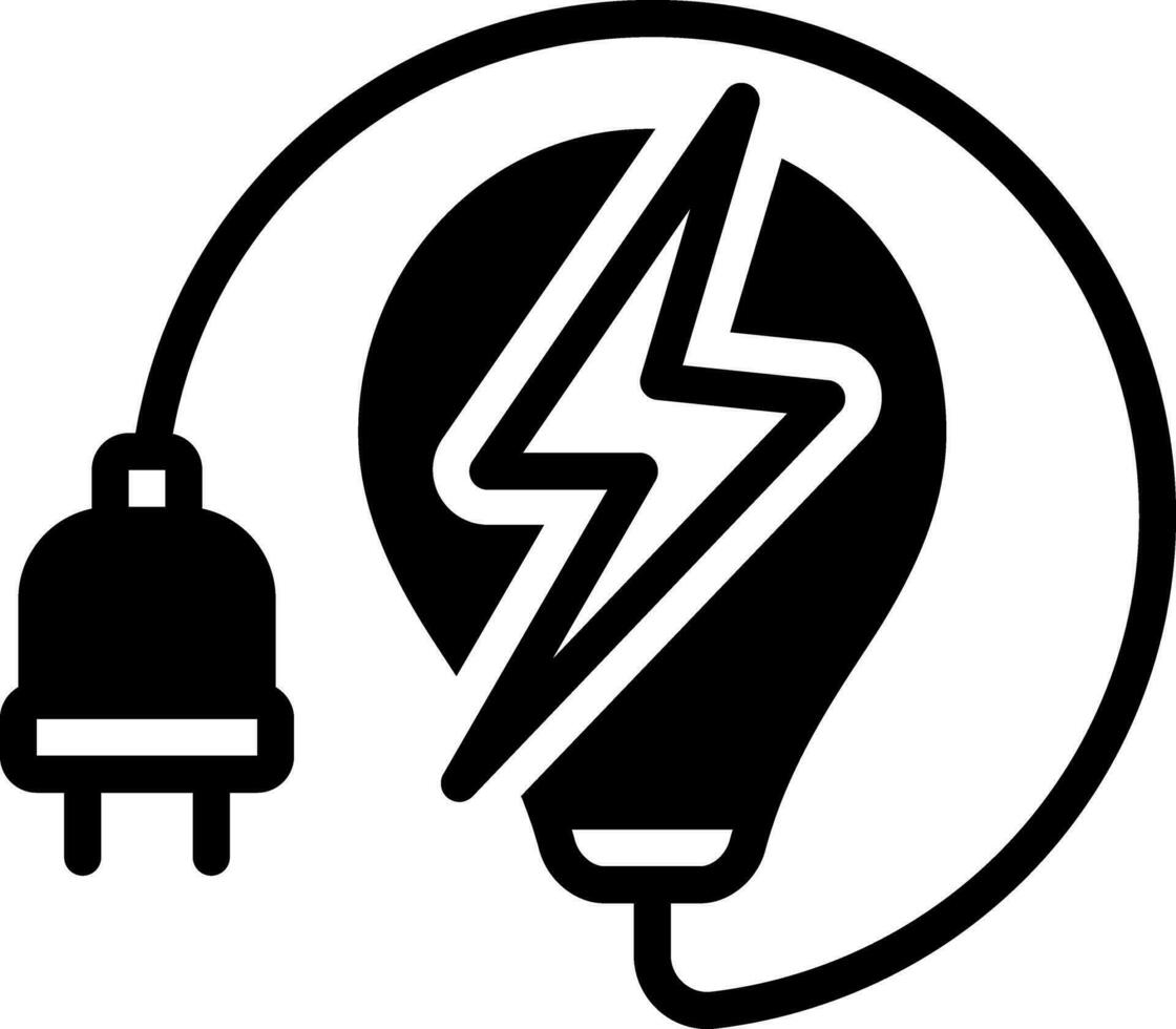 solide Symbol zum Elektrizität vektor