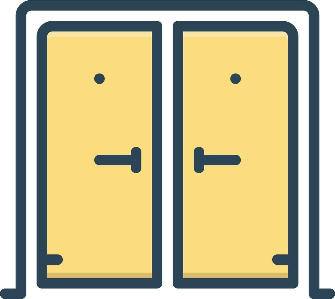Färg ikon för dörrar vektor
