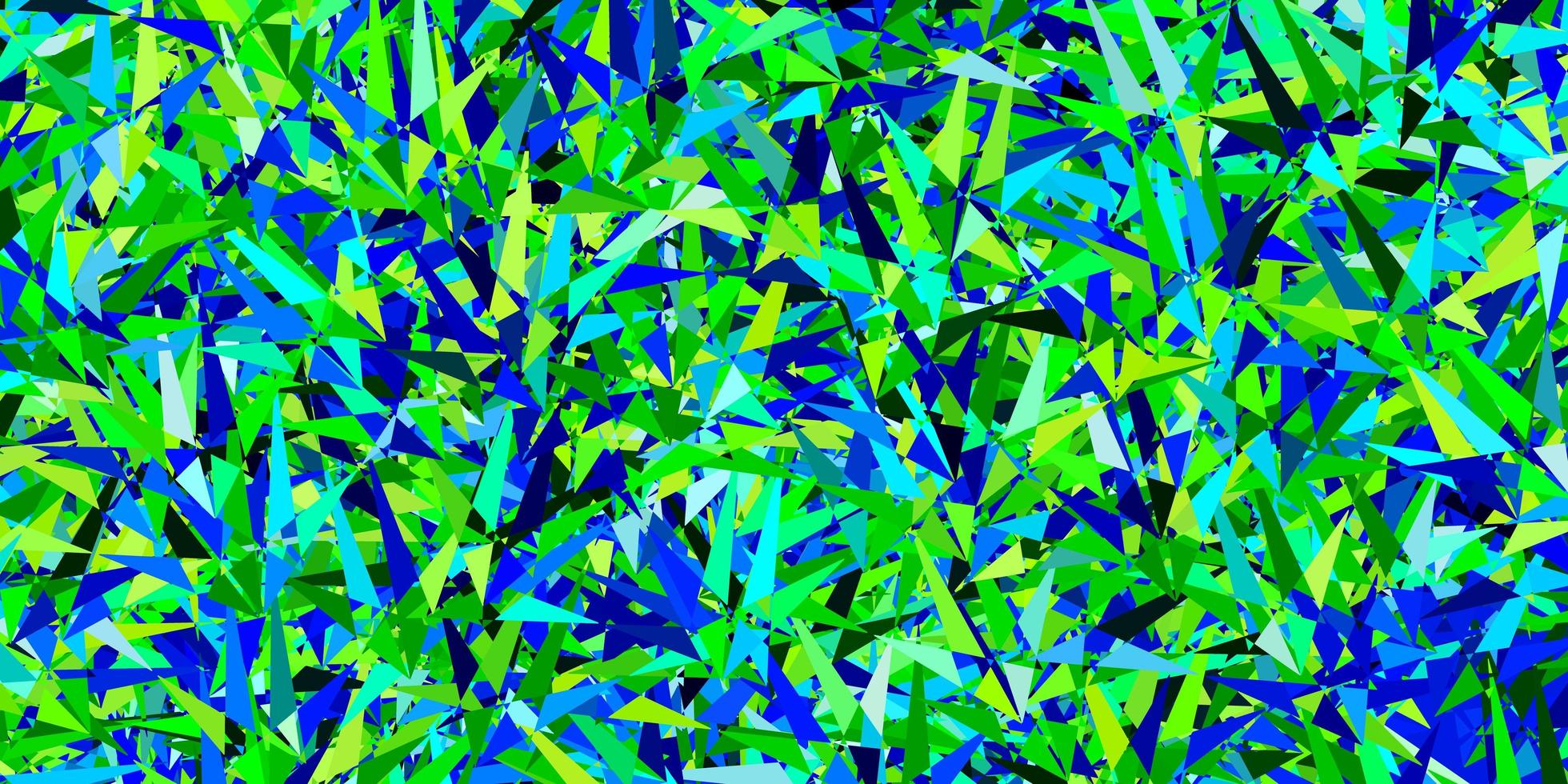 mörkblå, grön vektorlayout med linjer, trianglar. vektor
