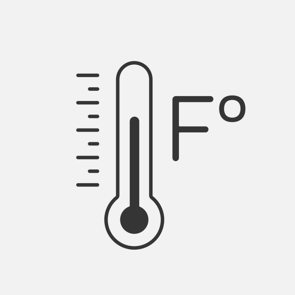 Fahrenheit Thermometer Vergleich, Meteorologie Werkzeug Linie Symbol. Vektor