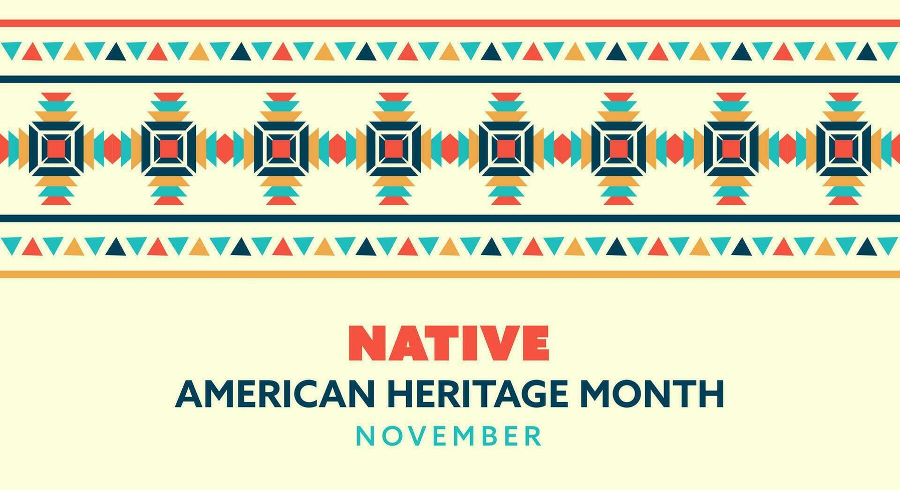 inföding amerikan arv månad. mönster design för hälsningar, bakgrunder, banderoller, affischer. vektor