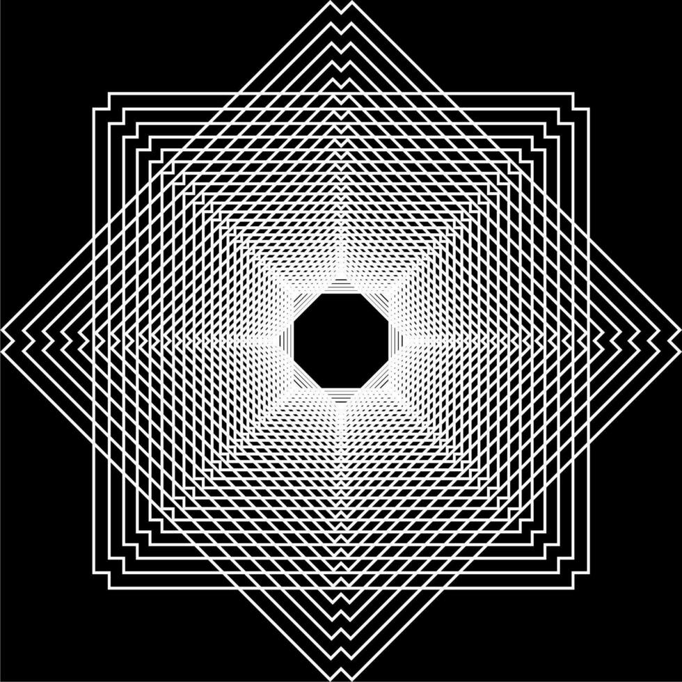 visuell av de optisk illusion skapas från fyrkant rader sammansättning, kan använda sig av för bakgrund, dekoration, tapet, bricka, matta mönster, modern motiv, samtida utsmyckad, eller grafisk design element vektor