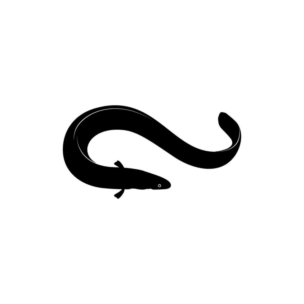 ål silhuett för logotyp gram, konst illustration, piktogram, hemsida, appar och eller grafisk design element. vektor illustration