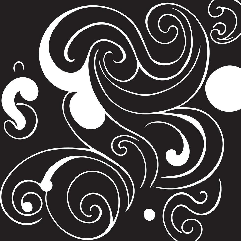 sömlös mönster med virvlar i svart och vit färger. vektor