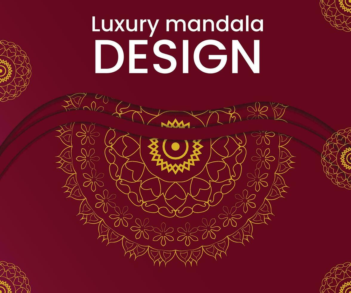 Luxus-Mandala-Hintergrund mit goldenem Arabeskenmuster arabisch-islamischer Oststil. Dekoratives Mandala im Ramadan-Stil. Mandala für Print, Poster, Cover, Broschüre, Flyer, Banner vektor