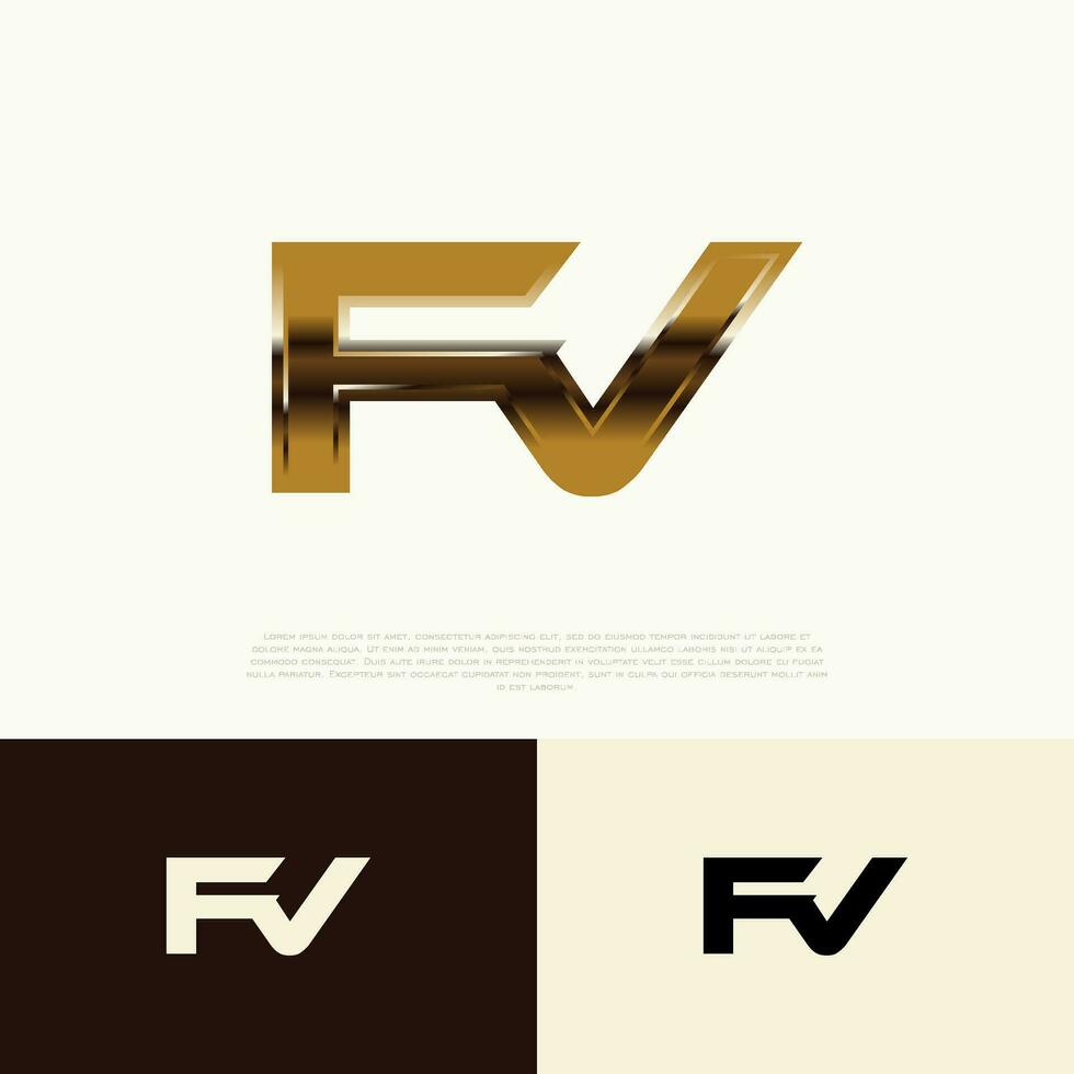 fv första modern logotyp exklusiv mall för varumärke identitet vektor