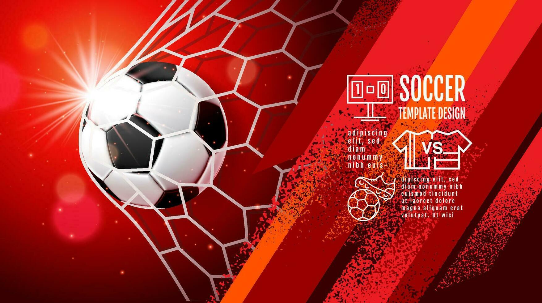 Fußball Vorlage Design , Fußball Banner, Sport Layout Design, rot Thema, Vektor