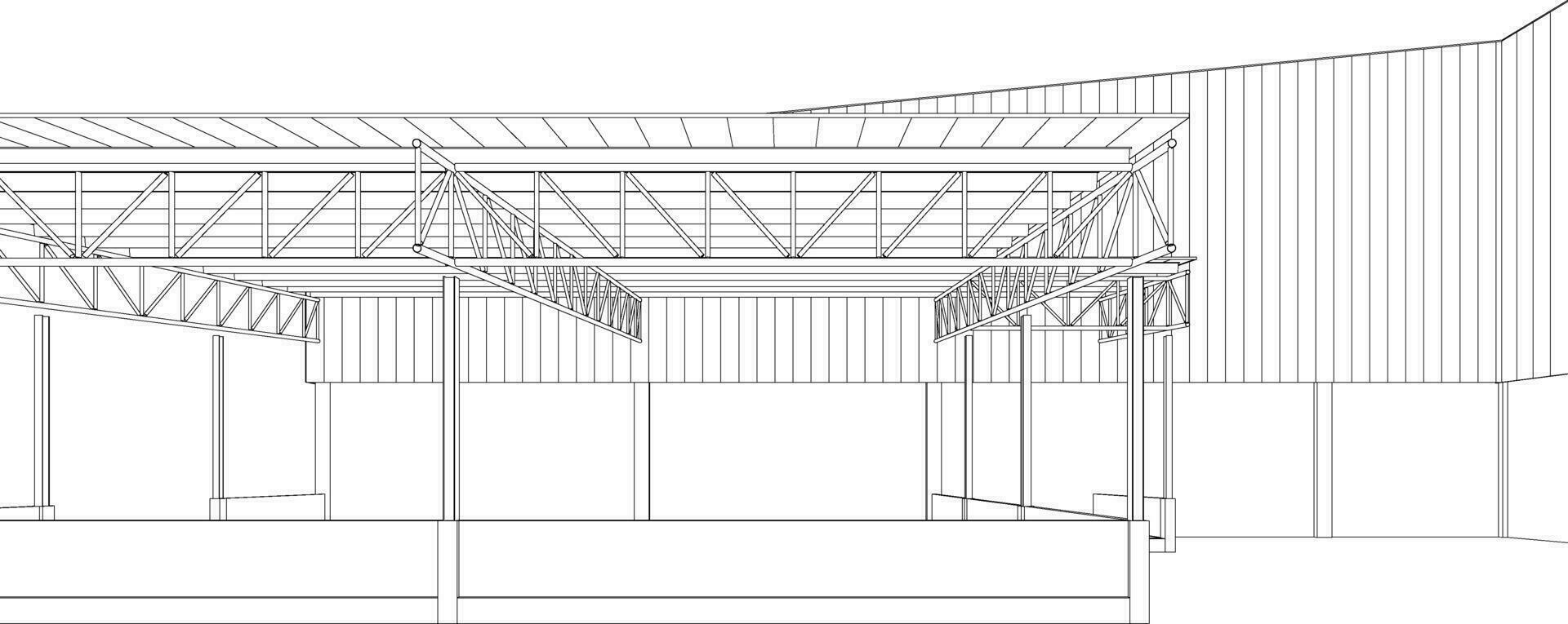 3d Illustration von industriell Gebäude vektor