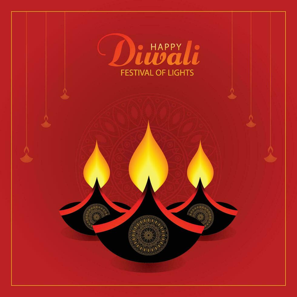 glücklich Diwali Illustration Hintergrund Design. vektor