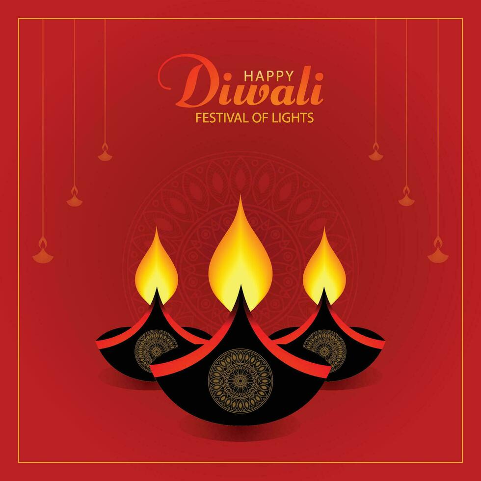 Lycklig diwali illustration bakgrund design. vektor