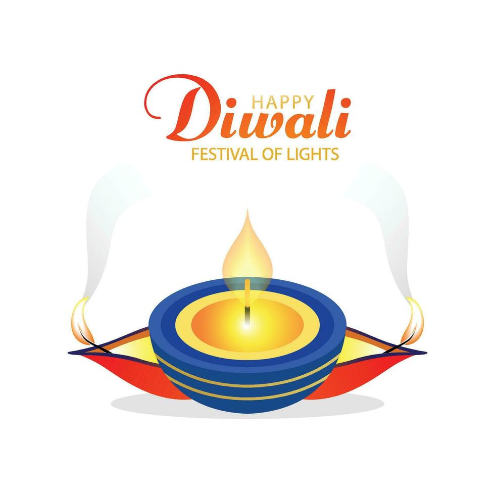 Lycklig diwali illustration bakgrund design. vektor