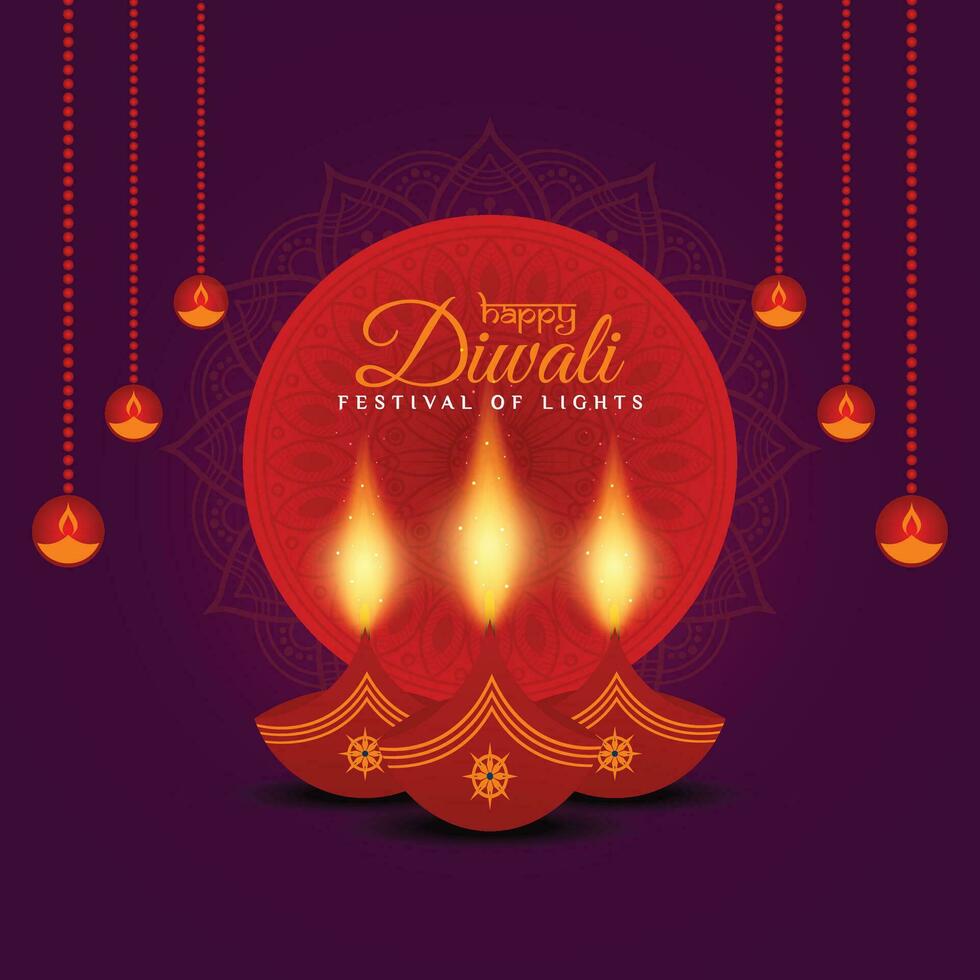 glücklich Diwali Illustration Hintergrund Design. vektor