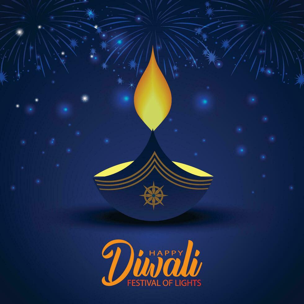 Lycklig diwali illustration bakgrund design. vektor