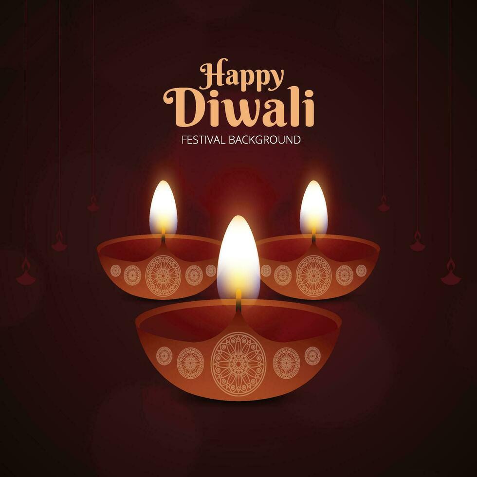 glücklich Diwali Illustration Hintergrund Design. vektor