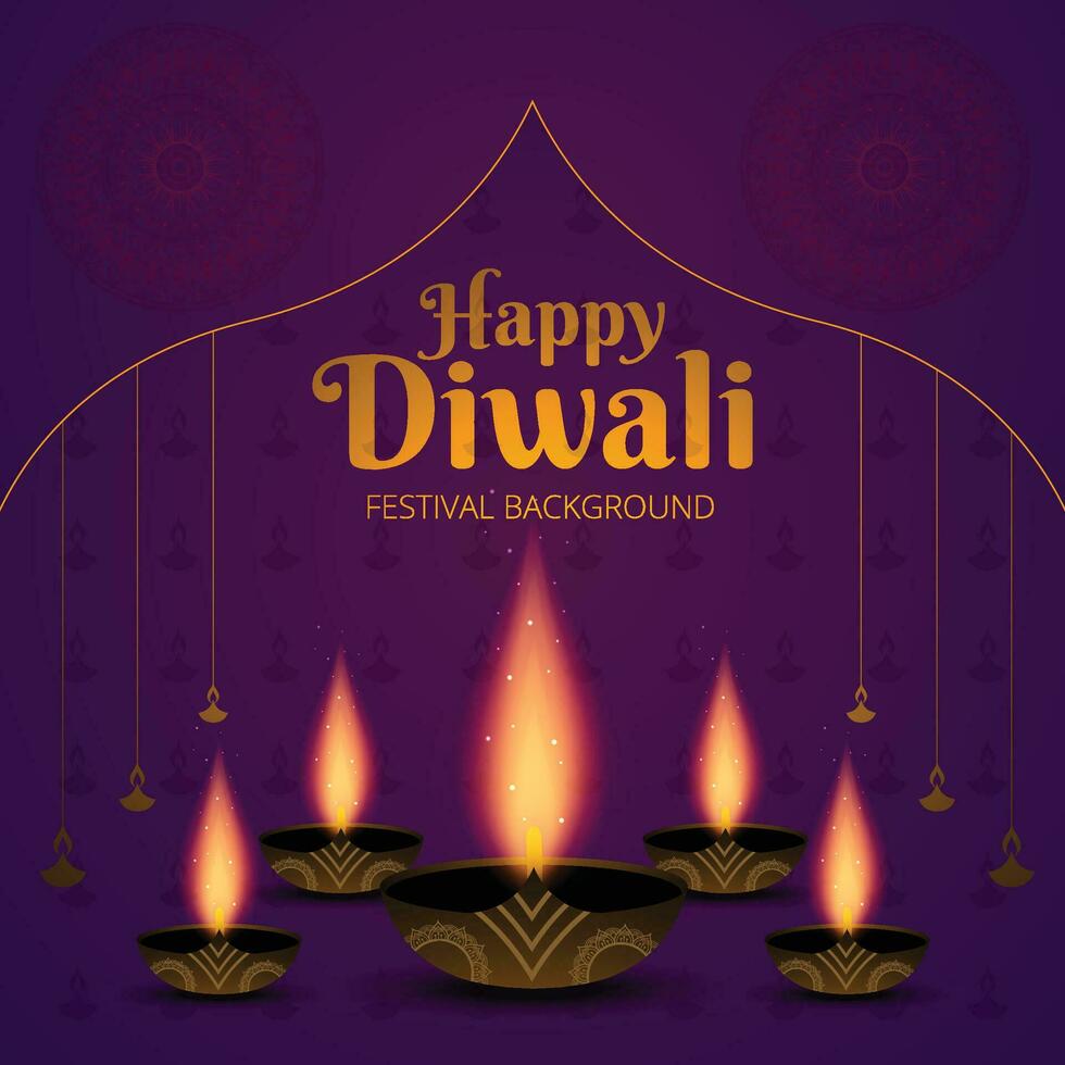 Lycklig diwali illustration bakgrund design. vektor