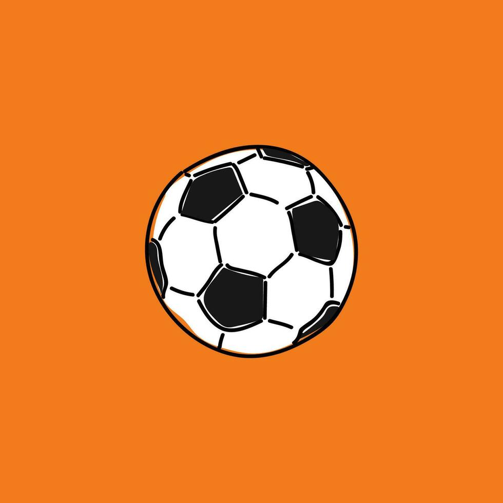 fotboll boll på ett orange bakgrund. fotboll. vektor