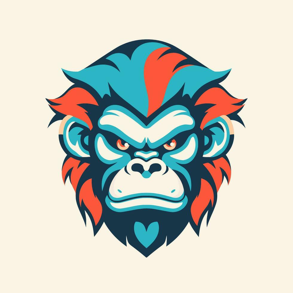 gorilla huvud maskot logotyp vektor illustration. detta illustration kan vara Begagnade som en skriva ut på t-tröjor