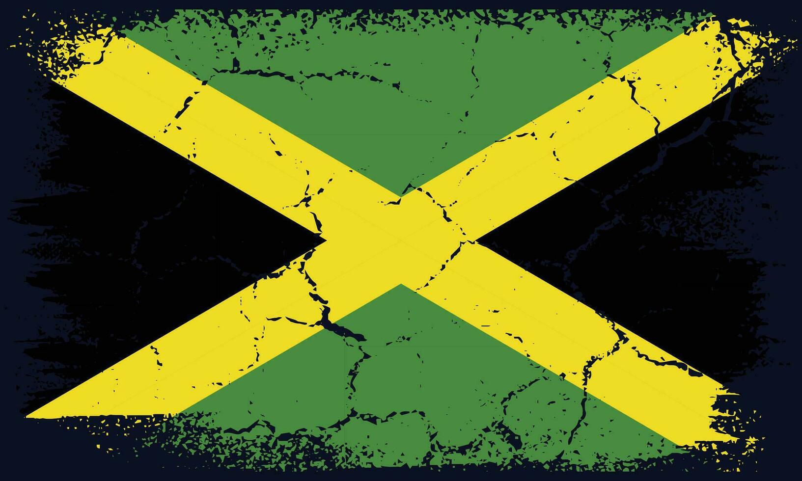 kostenlos Vektor eben Design Grunge Jamaika Flagge Hintergrund