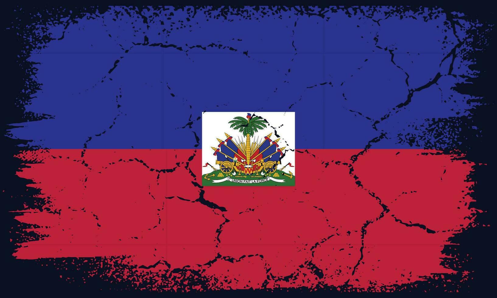fri vektor platt design grunge haiti flagga bakgrund