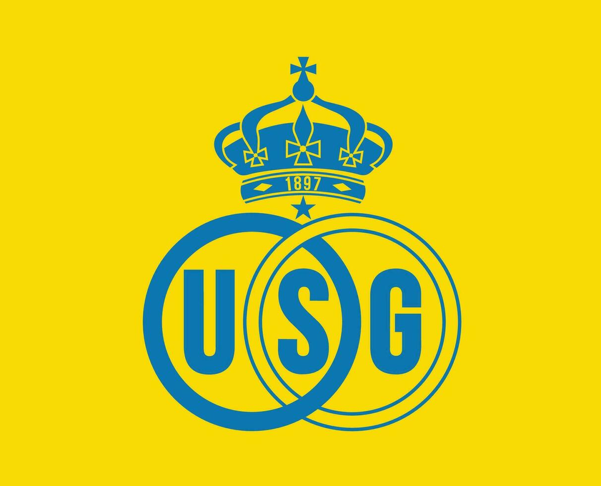 Royale Union Heilige Gilloise Verein Logo Symbol Belgien Liga Fußball abstrakt Design Vektor Illustration mit Gelb Hintergrund