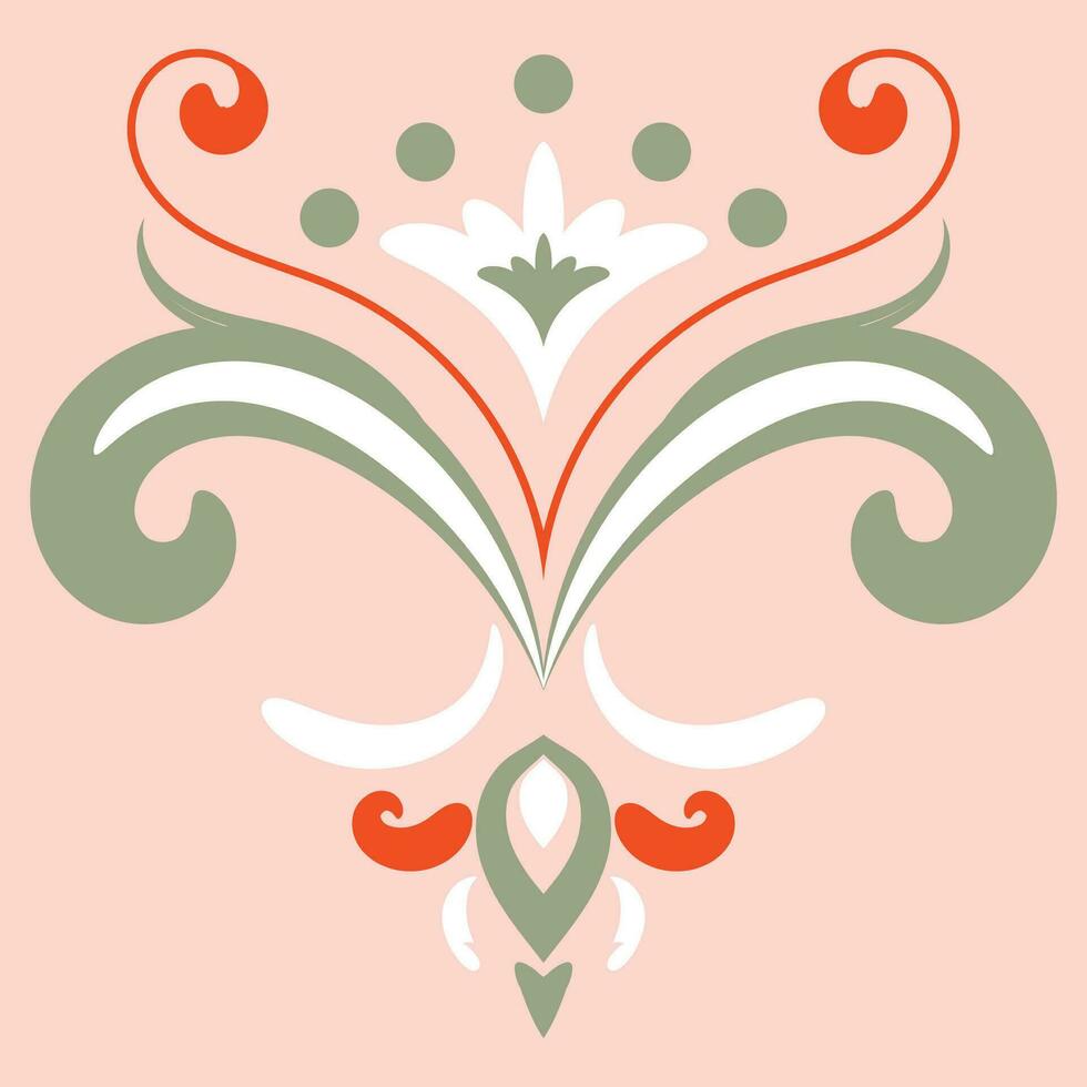 Damast Grafik dekorativ Rand orientalisch Blume Ornament Barock und viktorianisch Stil zum nahtlos Muster, Verpackung, Tapeten, Gruß Karten und Geschäft Karten, Hochzeit Einladungen, usw. vektor