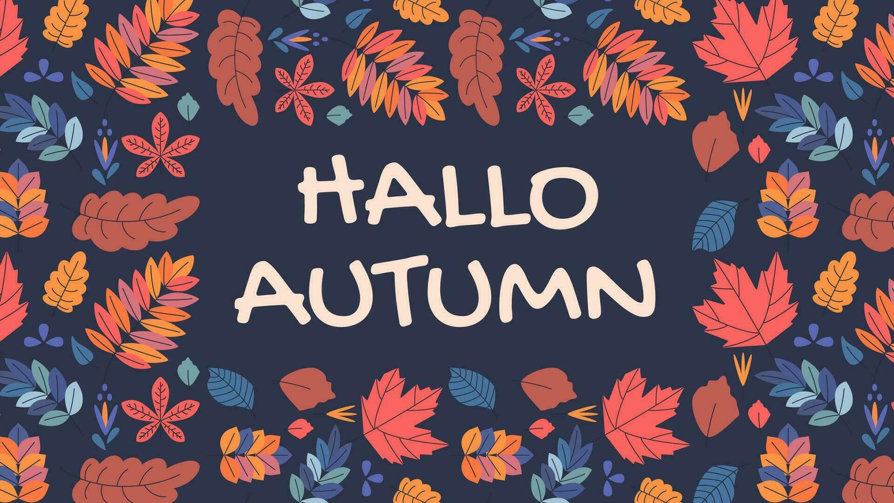 Hallo Herbst Poster. Webseite oder Banner Vorlage, Landung Buchseite. vektor