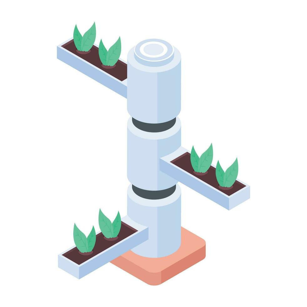aeroponic säng ikon i isometrisk stil vektor