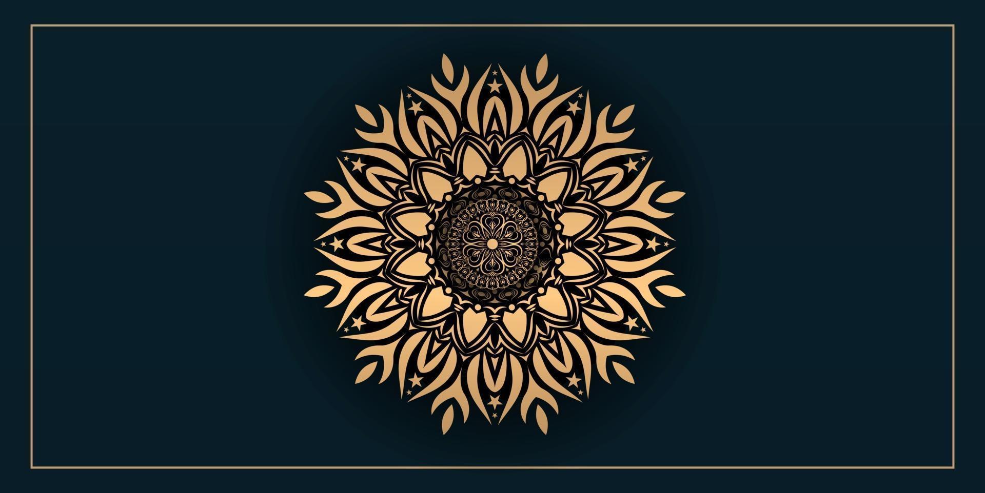 Luxus-Mandala-Vektor-Hintergrund mit goldener Farbe vektor