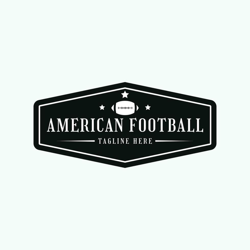 amerikanisch Fußball Logo Design Jahrgang retro Briefmarke vektor