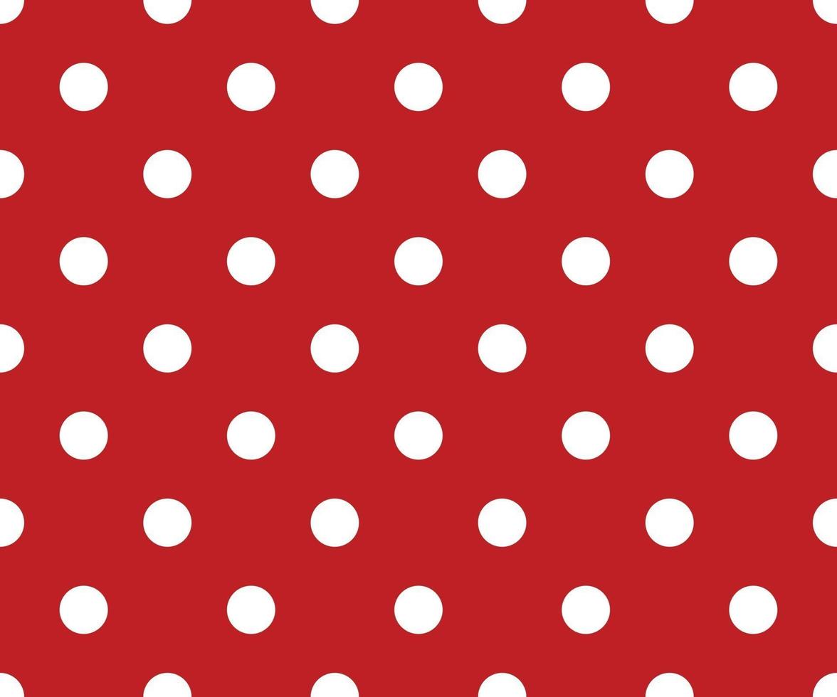Vintage Polka Dots weißes und rotes Muster, bunter Hintergrund vektor