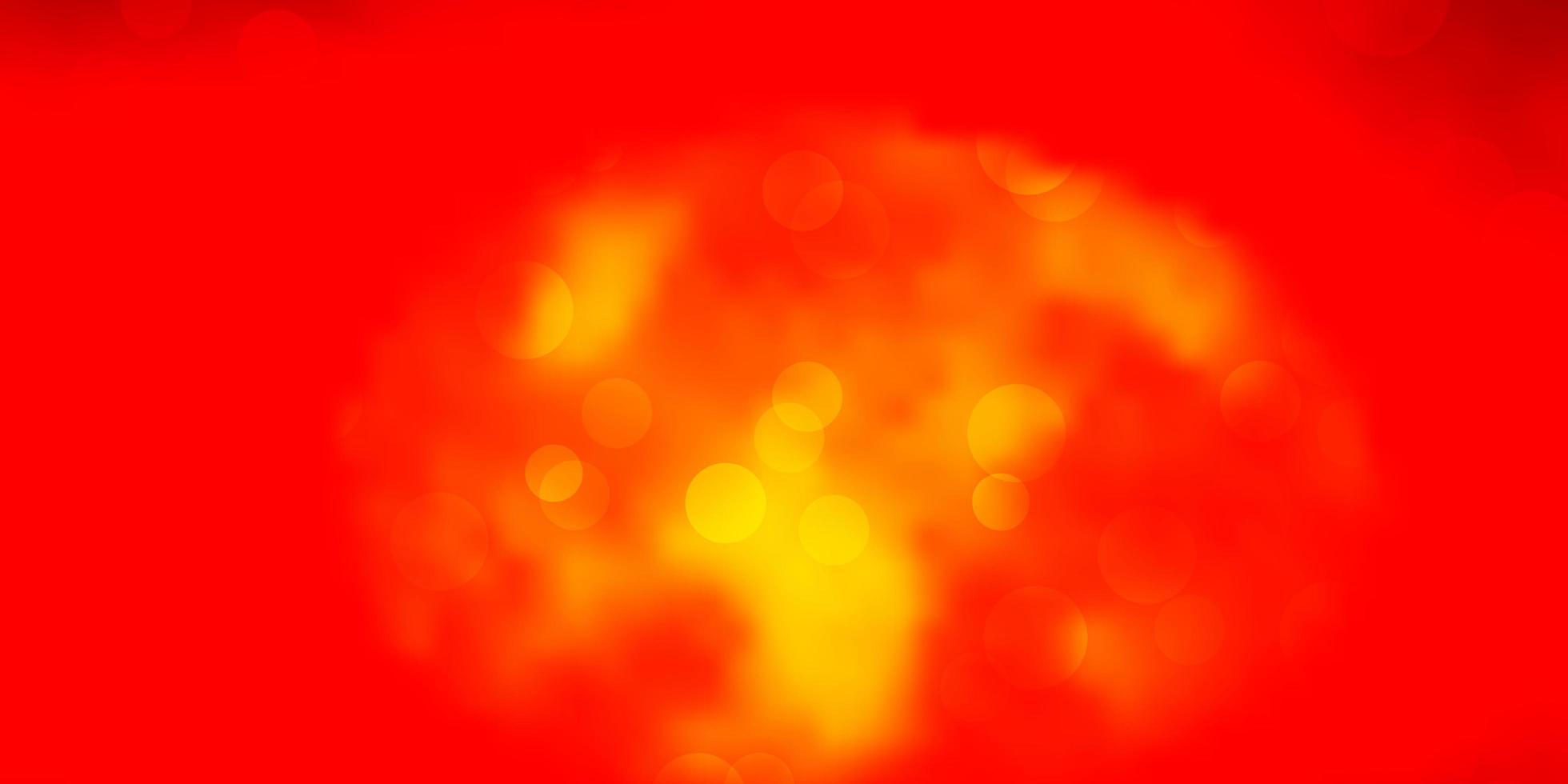 ljus orange vektor bakgrund med cirklar.