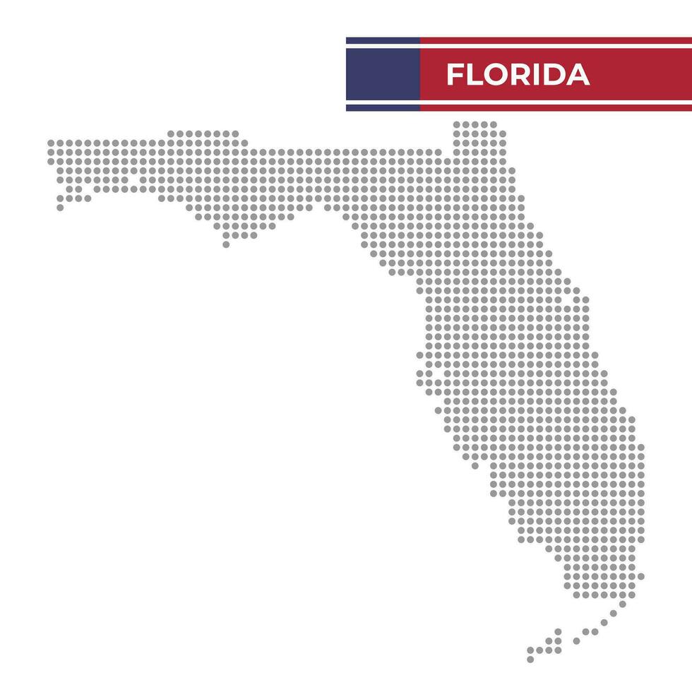 gepunktet Karte von Florida Zustand vektor