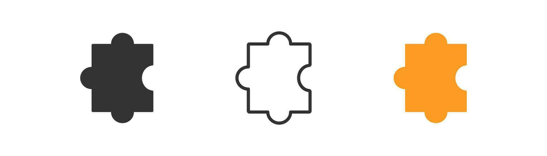 Puzzle Single Stück Symbol im modisch eben Stil isoliert auf Weiß Hintergrund, Puzzle, unvollständig Vorlage Vektor Illustration.