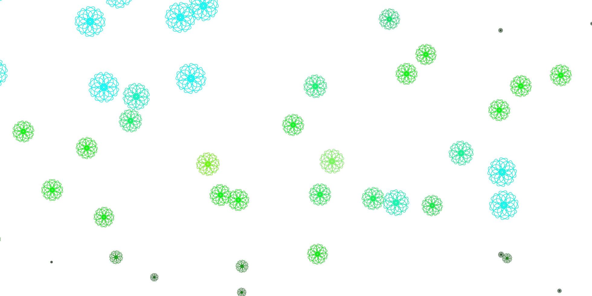 ljusblå, gröna vektor naturliga konstverk med blommor.