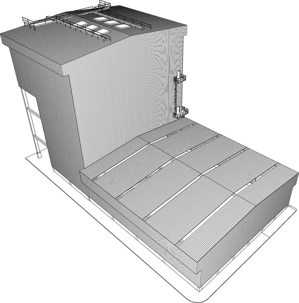 3d Illustration von industriell Gebäude vektor